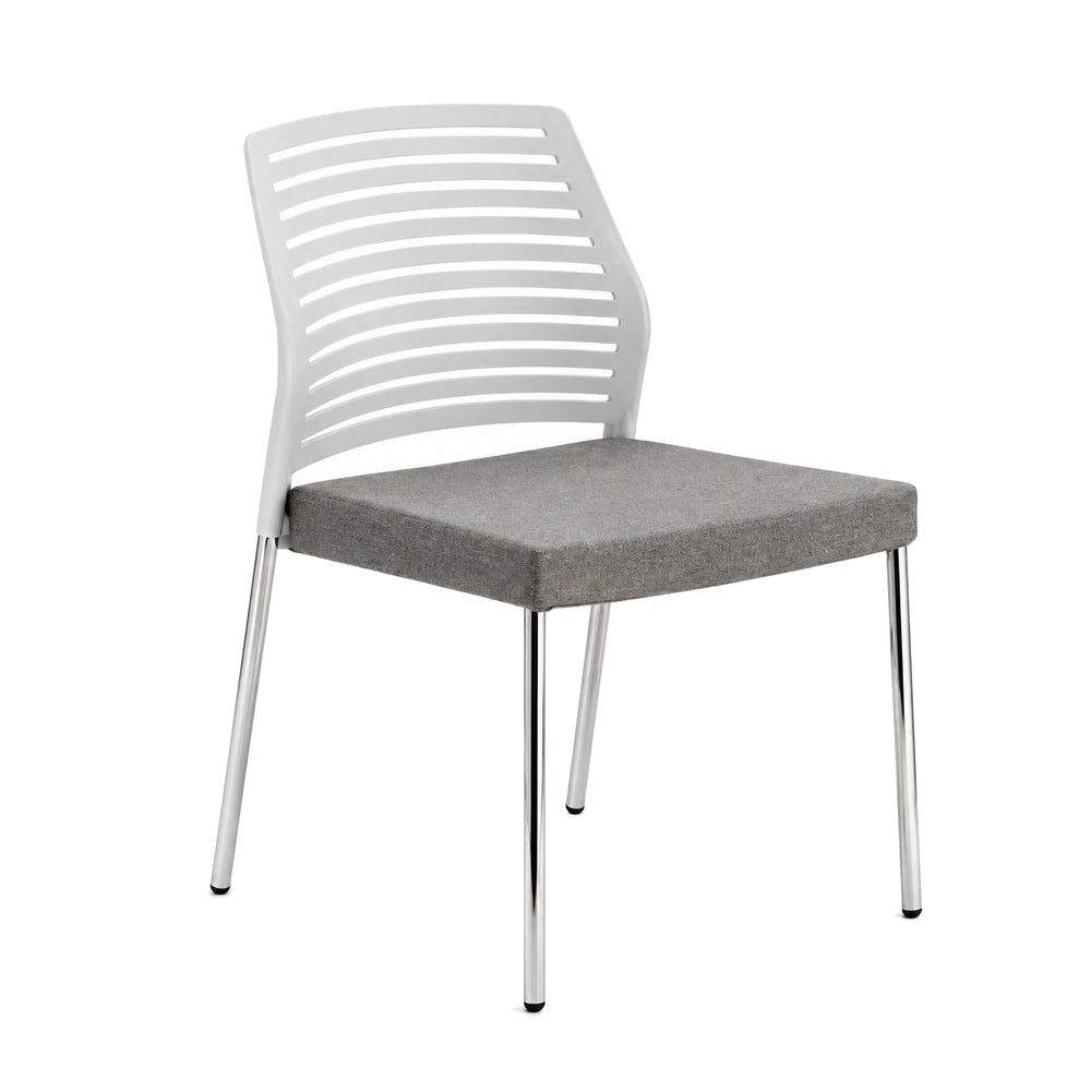 Silla Comercial con Respaldo Flexible para Restaurante - INFINITI HALL 100-05100 - Varios Colores - Asiento Tapizado con 4 Patas en Acero Gris o Cromo