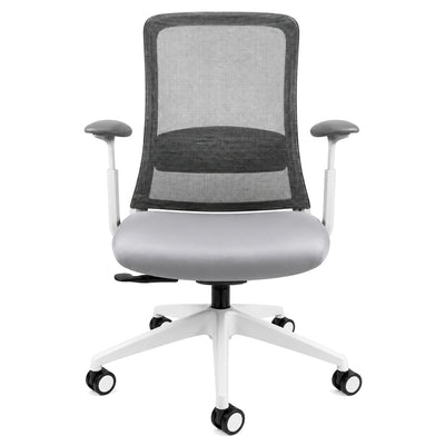 Silla de Oficina Ejecutiva Reclinable sin Cabecera - REQUIEZ CURVE RE-1570G/BC 101-1570G - Color Único - Base de Nylon con Cabecera en Tacto Piel Gris