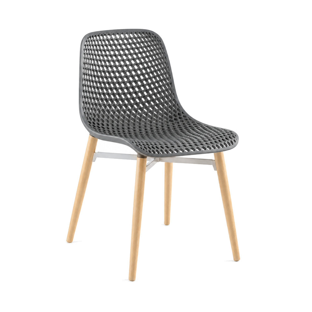 Silla Comercial para Cafetería - INFINITI NEXT - Varios Colores - Asiento y Respaldo en Poliamida Base de Madera