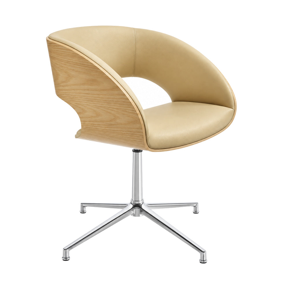 Silla Comercial Ergonómica para Restaurante y Sala de Juntas - INFINITI CHARLOTTE 112-24300 - Varios Colores - Doble Carcasa en Fresno Tapizable con Base de 4 Puntas en Aluminio Pulido