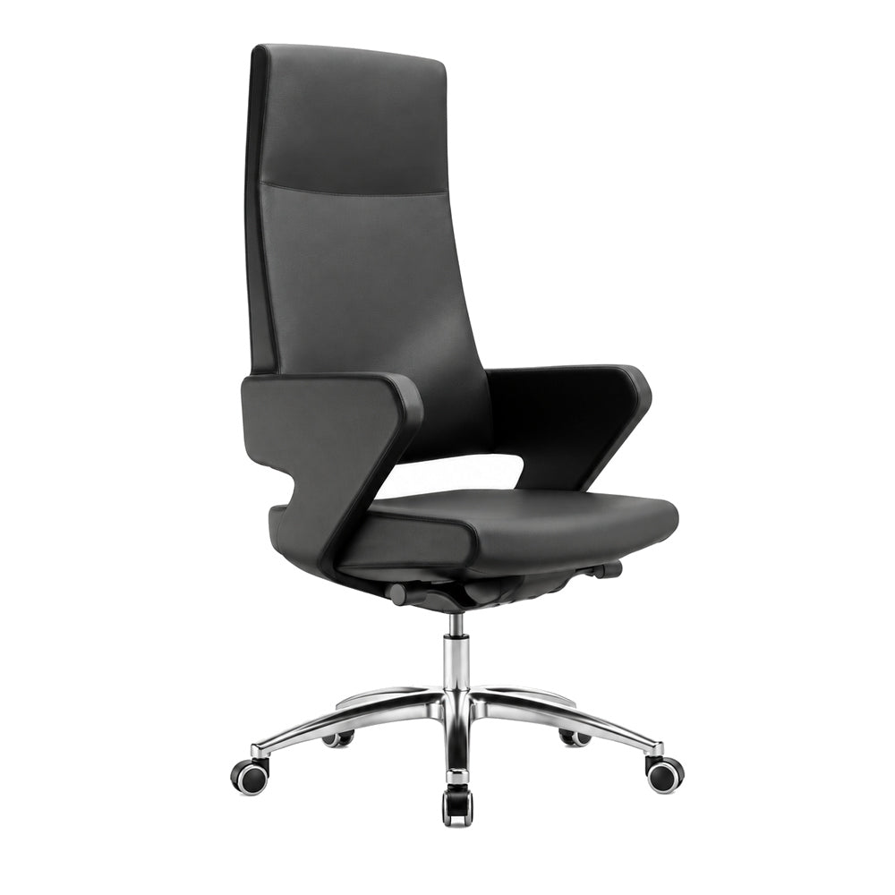 Sillón Ejecutivo Respaldo Alto con Mecanismo Syncron - INFINITI SHINY 101-03200 - Color Único - Estructura de Aluminio con Rodajas Cromadas y Brazos Integrados