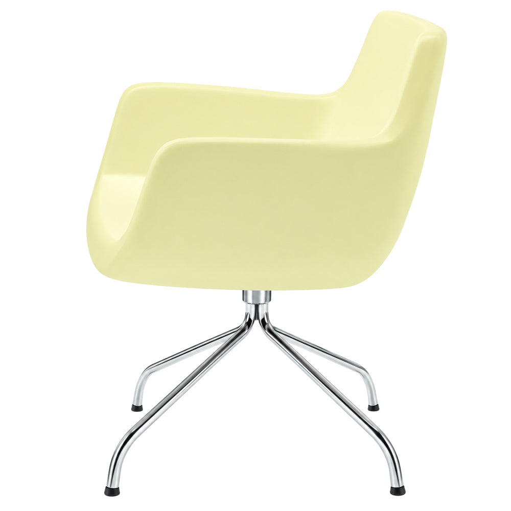 Sillón Ocasional Respaldo Medio con Brazos para Lobby - LABENZE FELICIA 155-30380 - Color Único - Poliuretano Inyectado con Base Giratoria P10 de 4 Puntas en Tubular Cromado