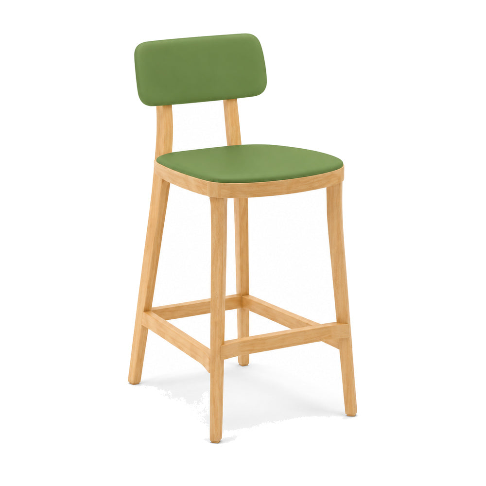 Banco Alto para Bar - INFINITI PORTA VENEZIA - Varios Colores - Asiento y Respaldo en Polipropileno Base de Madera