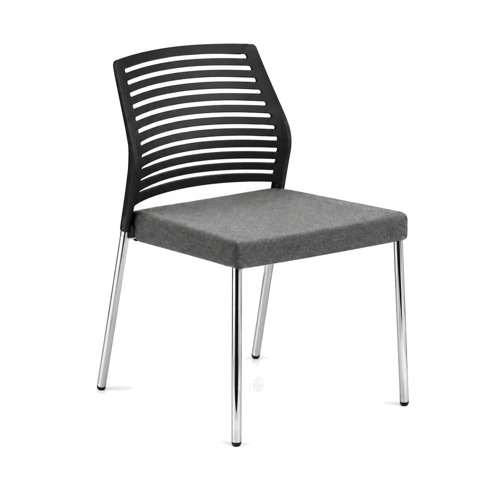 Silla Comercial con Respaldo Flexible para Restaurante - INFINITI HALL 100-05100 - Varios Colores - Asiento Tapizado con 4 Patas en Acero Gris o Cromo