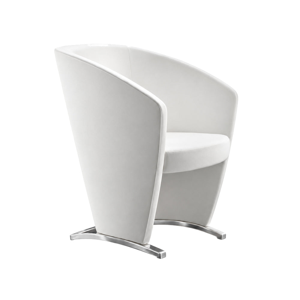 Sillón Ocasional Tapizado para Lobby y Sala de Espera - INFINITI SQUARE POZZETO 103-02200 - Color Único - Espuma de Poliuretano con Base Fija de Acero Cromado