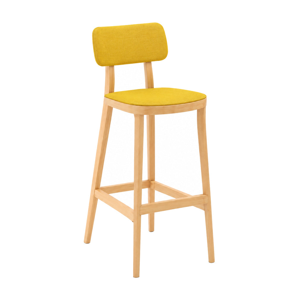 Banco Bajo para Barra - INFINITI PORTA VENEZIA - Varios Colores - Asiento y Respaldo en Polipropileno Base de Madera