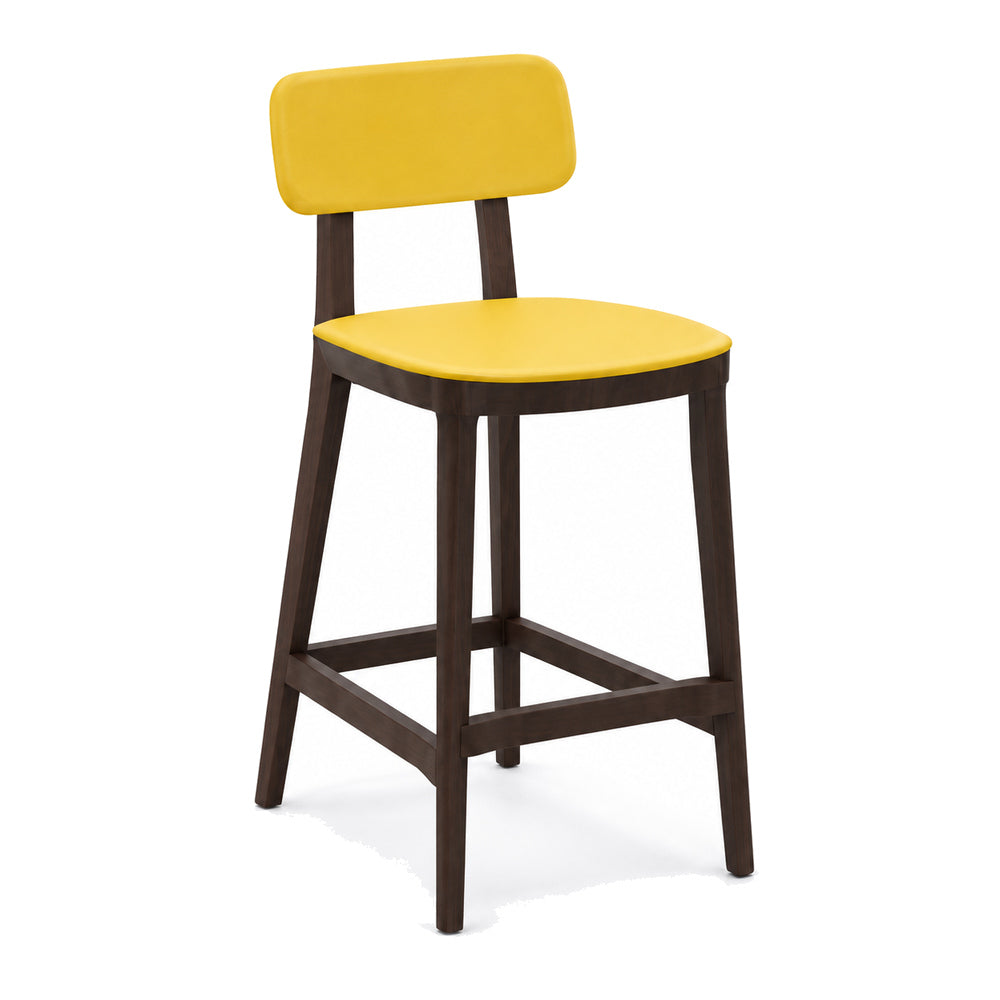 Banco Alto para Bar - INFINITI PORTA VENEZIA - Varios Colores - Asiento y Respaldo en Polipropileno Base de Madera