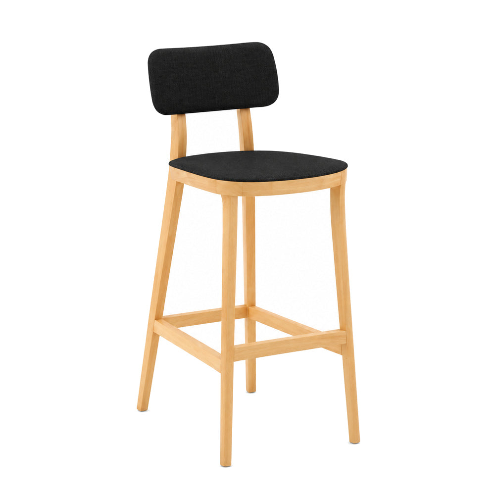 Banco Bajo para Barra - INFINITI PORTA VENEZIA - Varios Colores - Asiento y Respaldo en Polipropileno Base de Madera