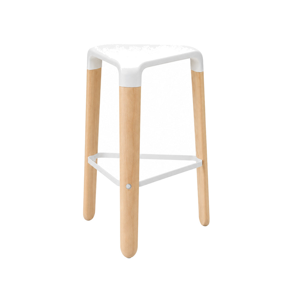 Banco Bajo para Barra - INFINITI PICAPAU STOOL H65.3 - Varios Colores - Asiento de Polipropileno y Estructura de Madera