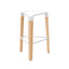 Banco Bajo para Barra - INFINITI PICAPAU STOOL H65.3 - Varios Colores - Asiento de Polipropileno y Estructura de Madera
