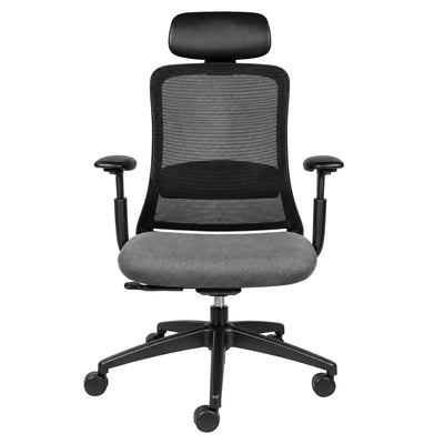 Silla de Oficina Ejecutiva Reclinable con Cabecera Opcional - REQUIEZ CURVE RE-1570N/NG 101-1570N - Varios Colores - Base de Nylon con Cabecera en Tacto Piel Negra