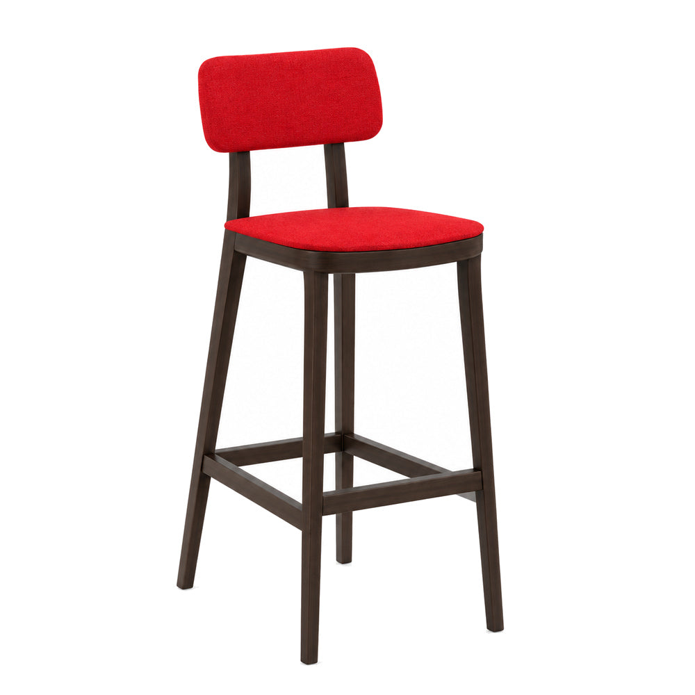 Banco Bajo para Barra - INFINITI PORTA VENEZIA - Varios Colores - Asiento y Respaldo en Polipropileno Base de Madera