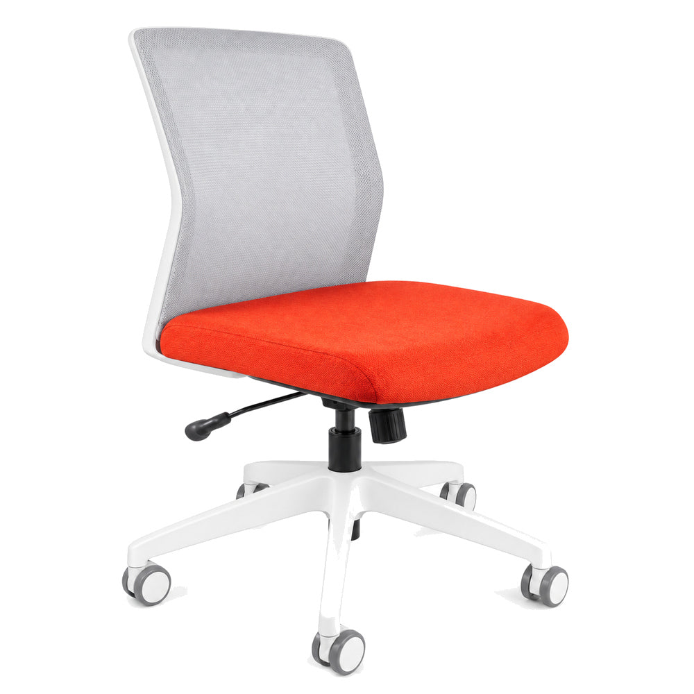 Silla de Oficina Operativa Estructura Blanca - REQUIEZ DEX RS-200 101-00200 - Varios Colores - Base de Nylon 5 Puntas con Asiento y Respaldo Tapizado