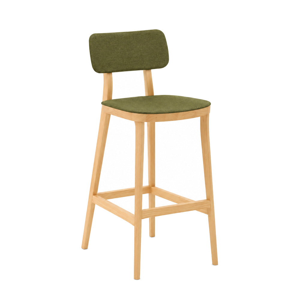 Banco Bajo para Barra - INFINITI PORTA VENEZIA - Varios Colores - Asiento y Respaldo en Polipropileno Base de Madera