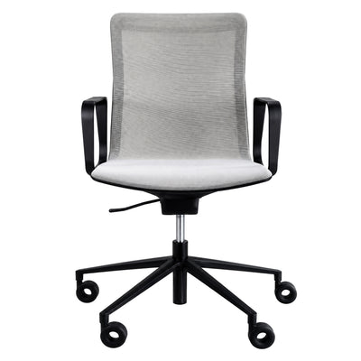 Silla de Oficina Ejecutiva Rail Respaldo Medio - REQUIEZ RAIL RE-3031GR 101-3031G - Color Único - Mesh Gris con Base de Aluminio en Pintura Electrostática