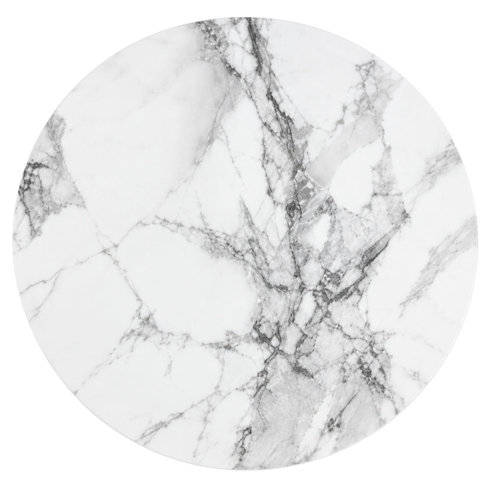 Cubierta Circular D-90 para Mesa de Exterior - LABENZE CUBIERTA COMPACT circular 160-CDI90 - White Marble - Compact de 1.3 cm de Espesor Resistente a la Intemperie