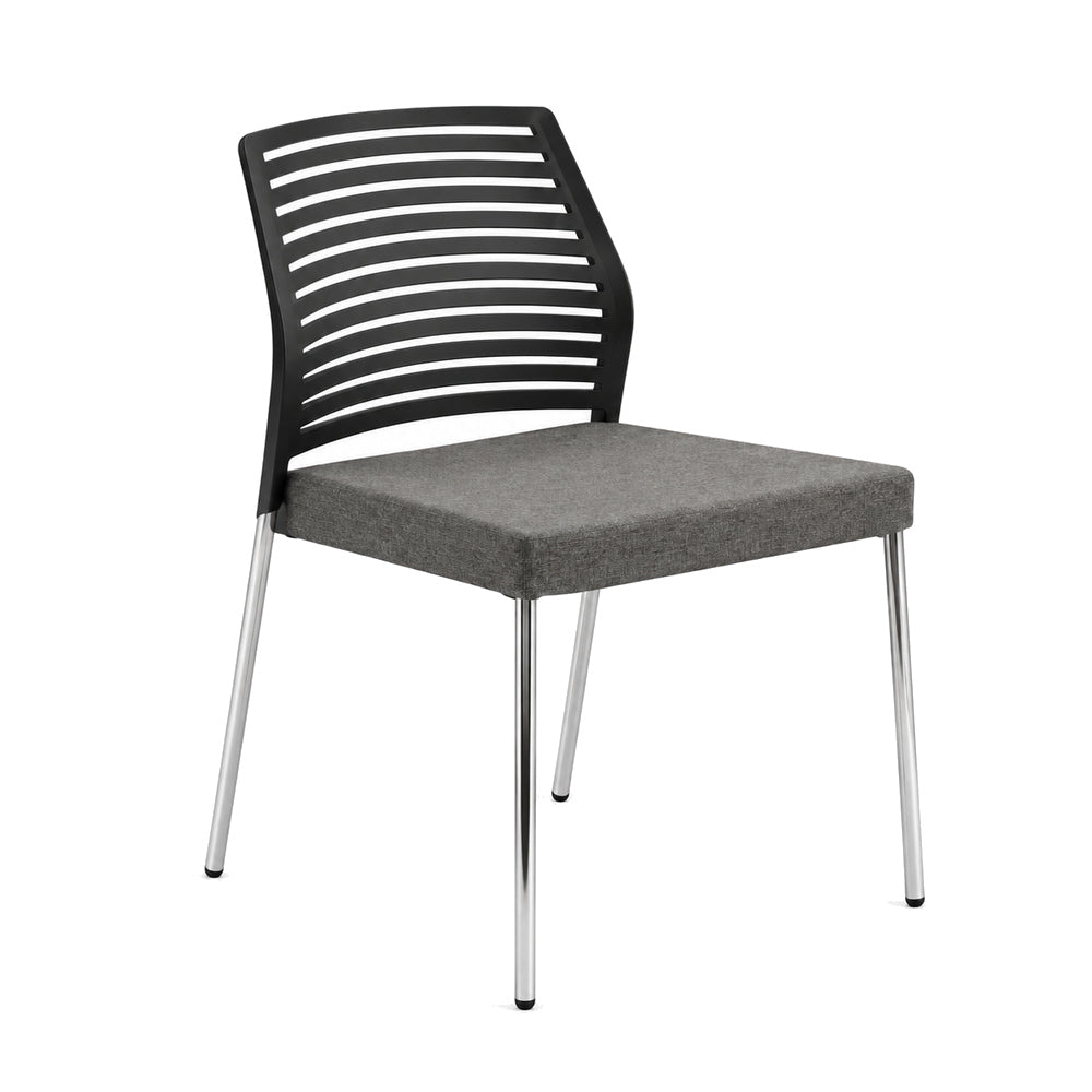 Silla Comercial con Respaldo Flexible para Restaurante - INFINITI HALL 100-05100 - Varios Colores - Asiento Tapizado con 4 Patas en Acero Gris o Cromo