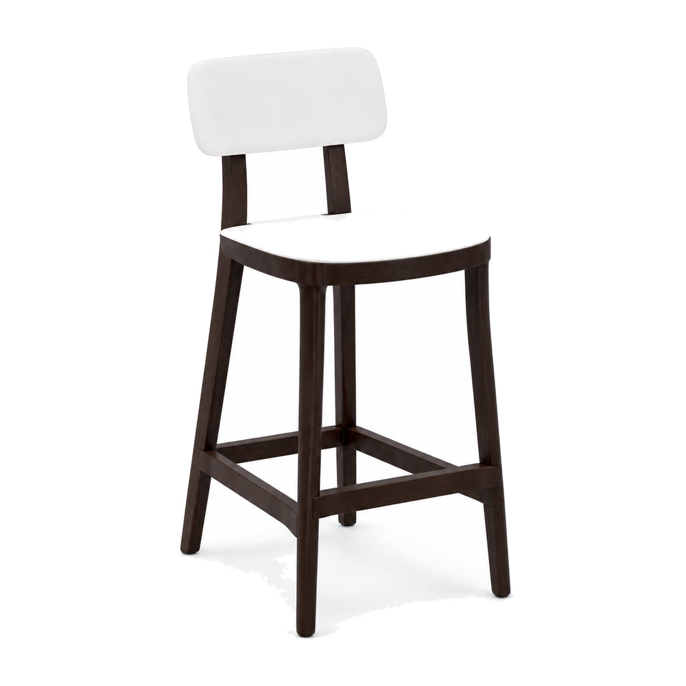 Banco Alto para Bar - INFINITI PORTA VENEZIA - Varios Colores - Asiento y Respaldo en Polipropileno Base de Madera