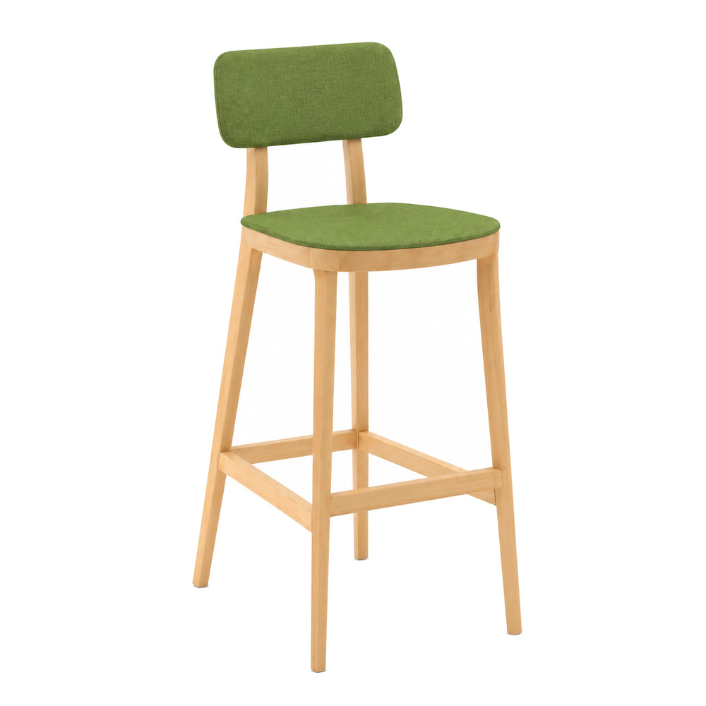 Banco Bajo para Barra - INFINITI PORTA VENEZIA - Varios Colores - Asiento y Respaldo en Polipropileno Base de Madera