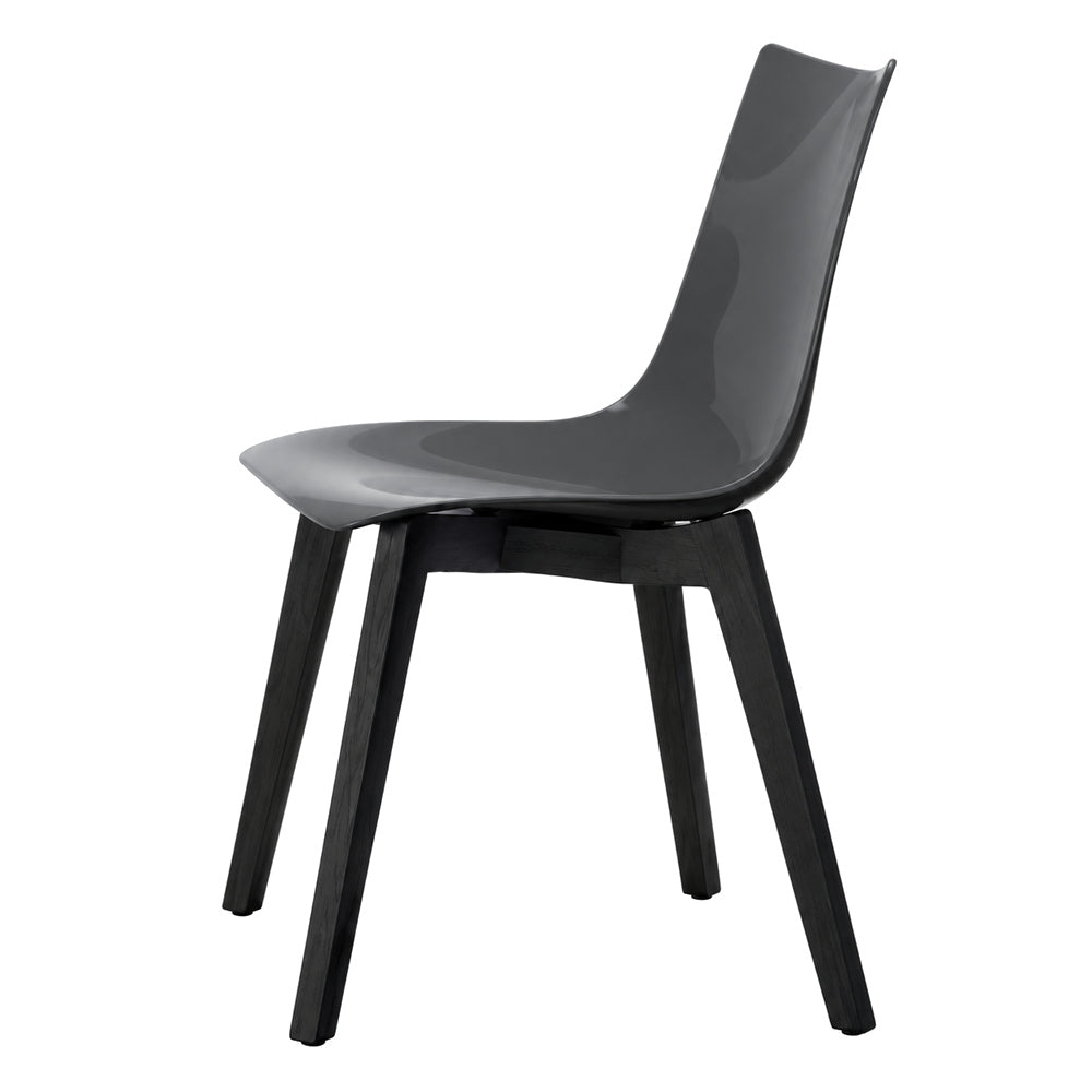 Silla Comercial con Patas de Madera de Haya - LABENZE ZEBRA NATURAL 155-10650 - Dovegray - Policarbonato Antishock con Base de 4 Patas en Madera de Haya