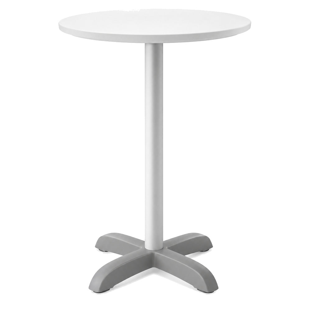Mesa Periquera Circular D-70 para Bar y Cafetería - LABENZE MESA DODO 160-07041 - Blanco - Cubierta de Polipropileno con Columna de Aluminio Altura 1.10 m