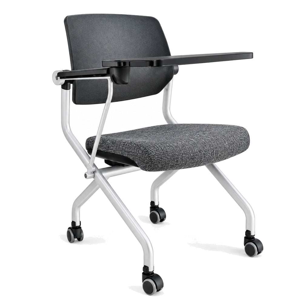 Silla de Training con Paleta para Aula y Capacitación - REQUIEZ RE-675 101-00675 - Gris - Base de 4 Puntas con Paleta Abatible