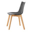 Silla Comercial con Patas de Madera de Haya - LABENZE ZEBRA NATURAL 155-10650 - Dovegray - Policarbonato Antishock con Base de 4 Patas en Madera de Haya