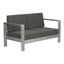 Sofá de Terraza para Club de Playa 2 Plazas - ZUO COSMOPOLITAN - Gris Oscuro - Asiento y Respaldo Tapizados con Tela para Exterior