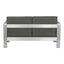 Sofá de Terraza para Club de Playa 2 Plazas - ZUO COSMOPOLITAN - Gris Oscuro - Asiento y Respaldo Tapizados con Tela para Exterior