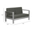 Sofá de Terraza para Club de Playa 2 Plazas - ZUO COSMOPOLITAN - Gris Oscuro - Asiento y Respaldo Tapizados con Tela para Exterior