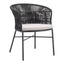 Silla para Terraza y Alberca - ZUO FREYCINET - Varios Colores - Asiento y Respaldo Tapizados con Tela para Exterior - Negro