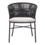 Silla para Terraza y Alberca - ZUO FREYCINET - Varios Colores - Asiento y Respaldo Tapizados con Tela para Exterior - Negro