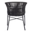 Silla para Terraza y Alberca - ZUO FREYCINET - Varios Colores - Asiento y Respaldo Tapizados con Tela para Exterior - Negro