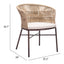 Silla para Terraza y Alberca - ZUO FREYCINET - Varios Colores - Asiento y Respaldo Tapizados con Tela para Exterior - Natural