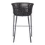 Banco Alto para Terraza y Barra Exterior - ZUO FREYCINET - Varios Colores - Asiento y Respaldo Tapizados con Tela para Exterior - Negro