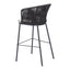 Banco Alto para Terraza y Barra Exterior - ZUO FREYCINET - Varios Colores - Asiento y Respaldo Tapizados con Tela para Exterior - Negro