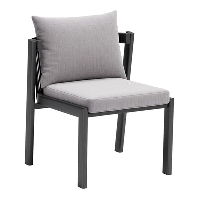 Silla para Cafetería y Jardín - ZUO HORIZON - Gris - Asiento y Respaldo Tapizados con Tela para Exterior