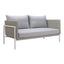 Love Seat de Terraza para Roof Garden 2 Plazas - ZUO FRAIS - Gris - Asiento y Respaldo Tapizados con Tela para Exterior