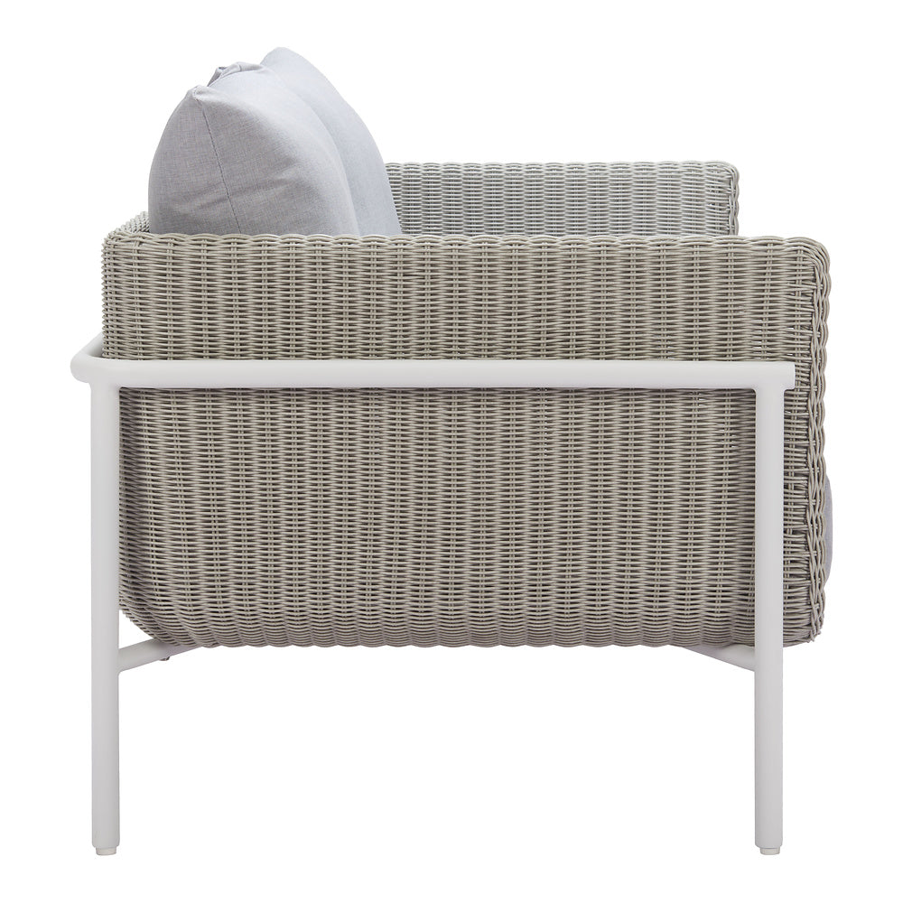 Love Seat de Terraza para Roof Garden 2 Plazas - ZUO FRAIS - Gris - Asiento y Respaldo Tapizados con Tela para Exterior
