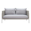 Love Seat de Terraza para Roof Garden 2 Plazas - ZUO FRAIS - Gris - Asiento y Respaldo Tapizados con Tela para Exterior