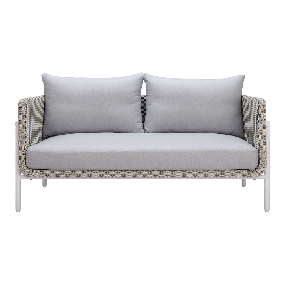 Love Seat de Terraza para Roof Garden 2 Plazas - ZUO FRAIS - Gris - Asiento y Respaldo Tapizados con Tela para Exterior
