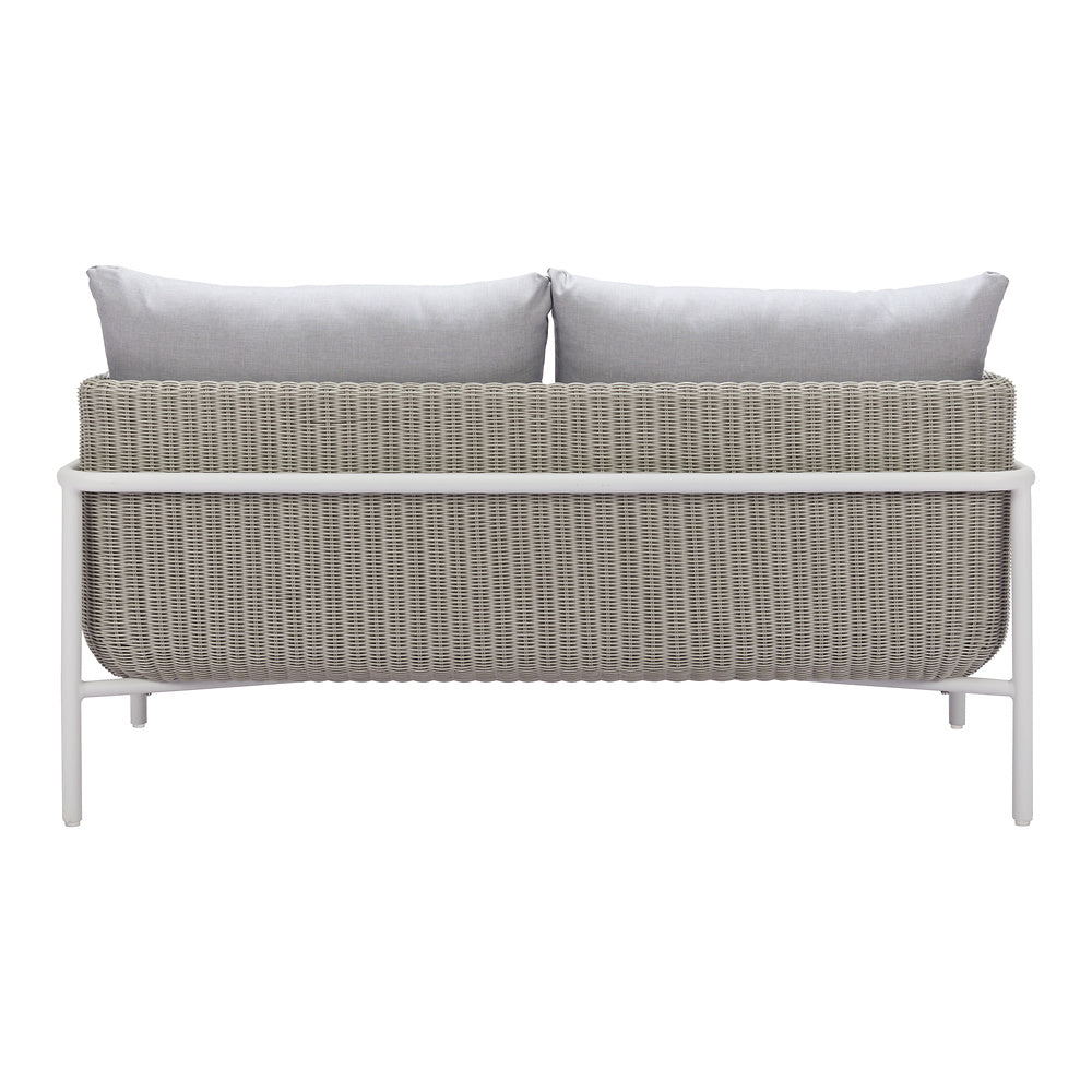 Love Seat de Terraza para Roof Garden 2 Plazas - ZUO FRAIS - Gris - Asiento y Respaldo Tapizados con Tela para Exterior
