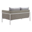 Love Seat de Terraza para Roof Garden 2 Plazas - ZUO FRAIS - Gris - Asiento y Respaldo Tapizados con Tela para Exterior