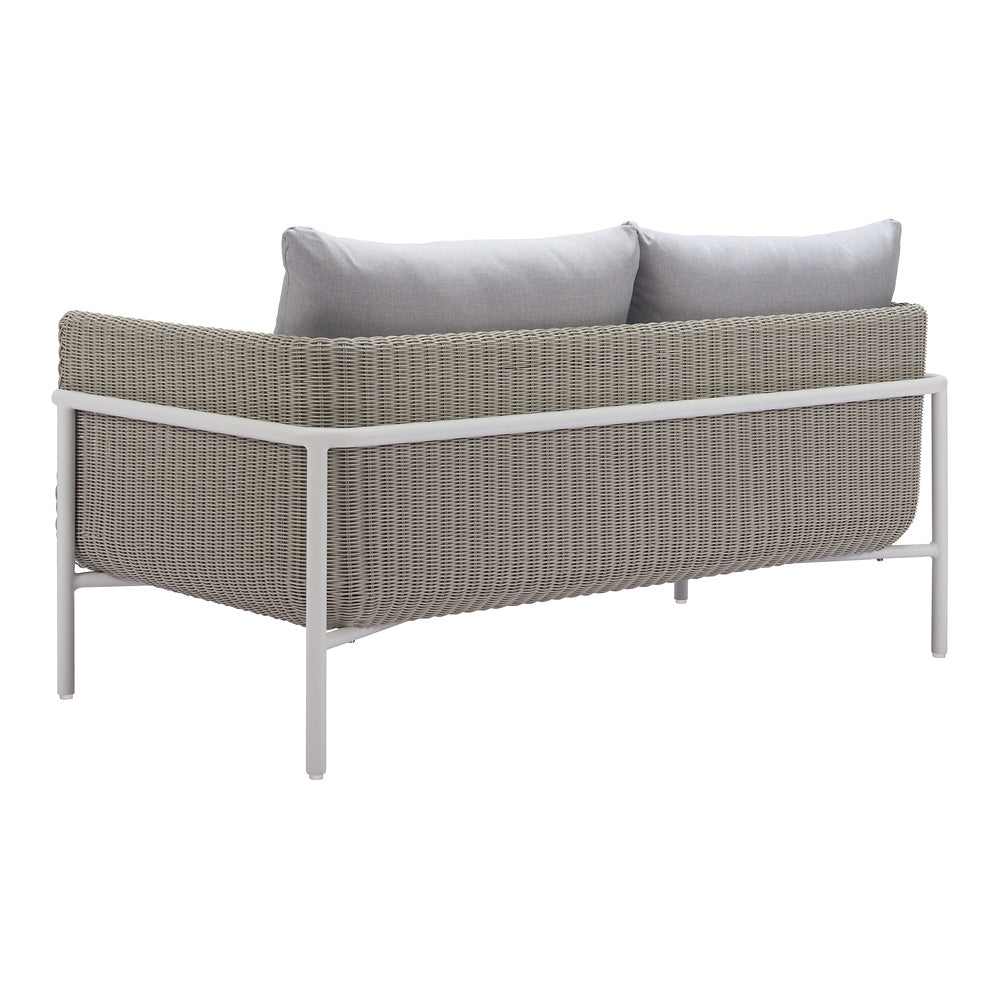 Love Seat de Terraza para Roof Garden 2 Plazas - ZUO FRAIS - Gris - Asiento y Respaldo Tapizados con Tela para Exterior