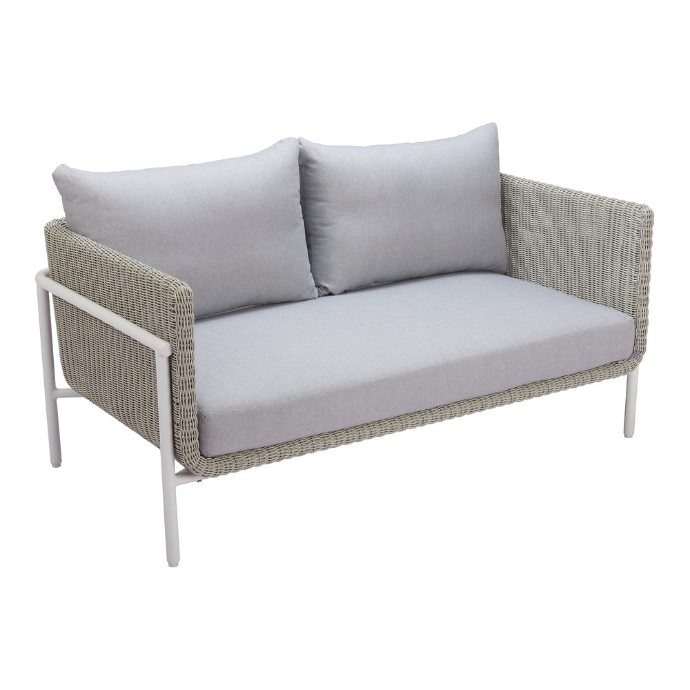 Love Seat de Terraza para Roof Garden 2 Plazas - ZUO FRAIS - Gris - Asiento y Respaldo Tapizados con Tela para Exterior