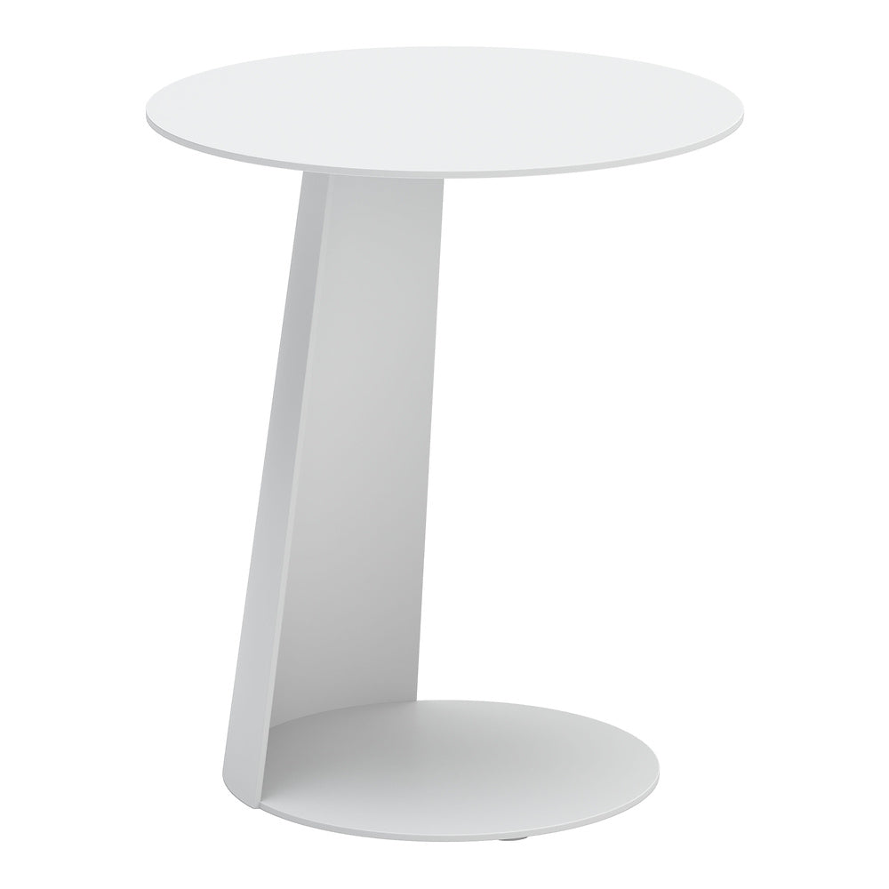 Mesa Auxiliar de Terraza para Áreas de Estar - ZUO SUNNY ISLES - Blanco - Estructura y Cubierta en Aluminio con Recubrimiento en Polvo