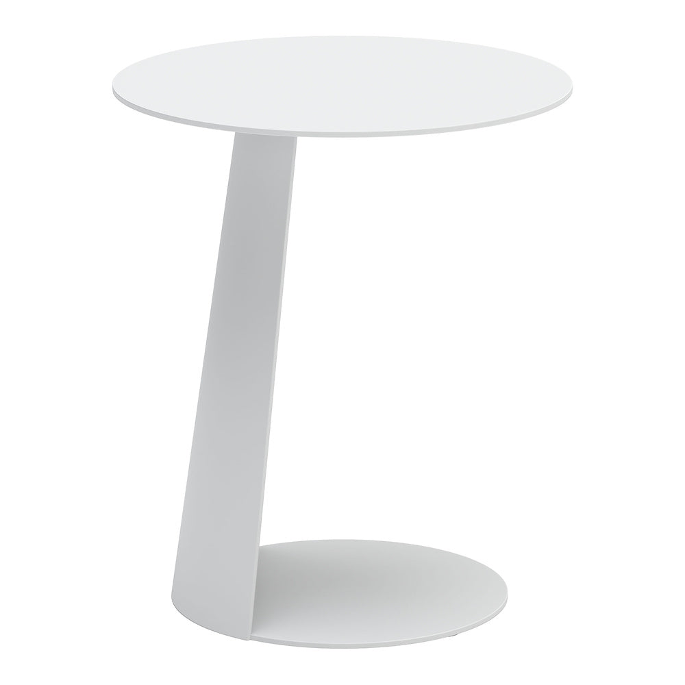 Mesa Auxiliar de Terraza para Áreas de Estar - ZUO SUNNY ISLES - Blanco - Estructura y Cubierta en Aluminio con Recubrimiento en Polvo
