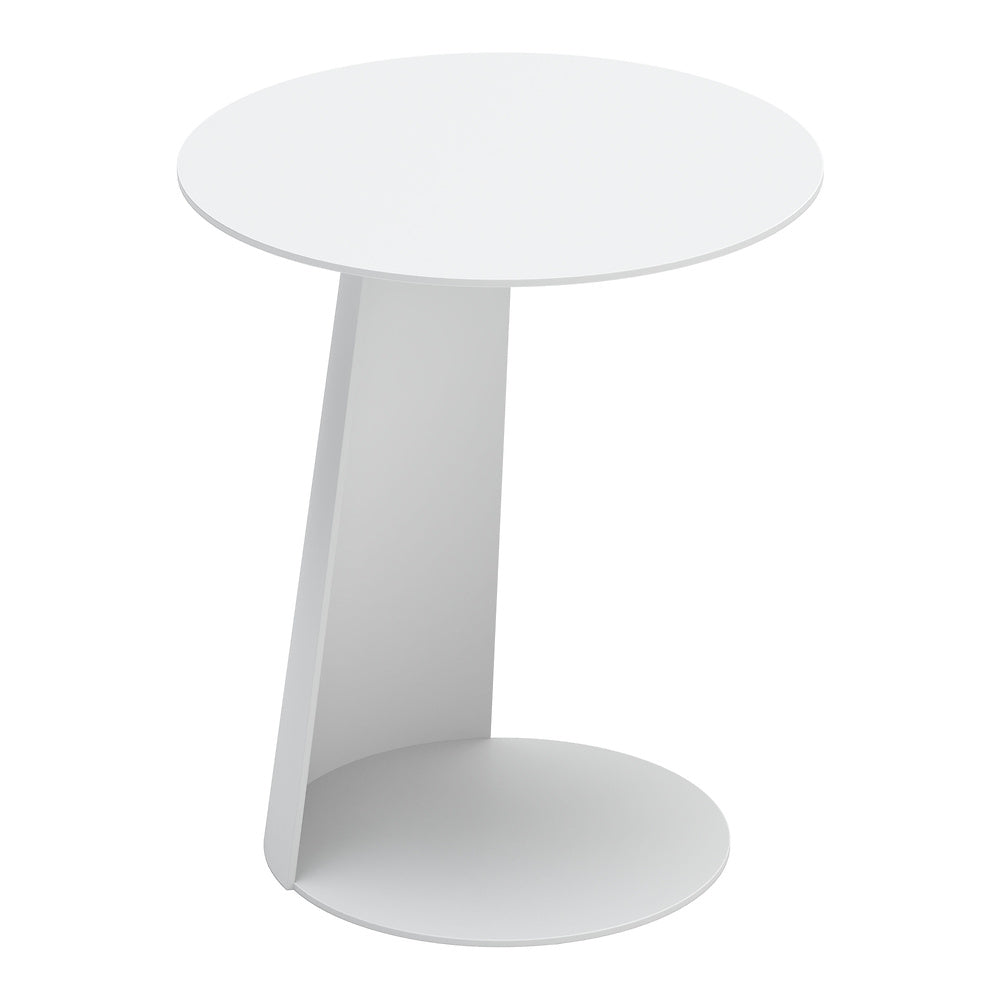 Mesa Auxiliar de Terraza para Áreas de Estar - ZUO SUNNY ISLES - Blanco - Estructura y Cubierta en Aluminio con Recubrimiento en Polvo