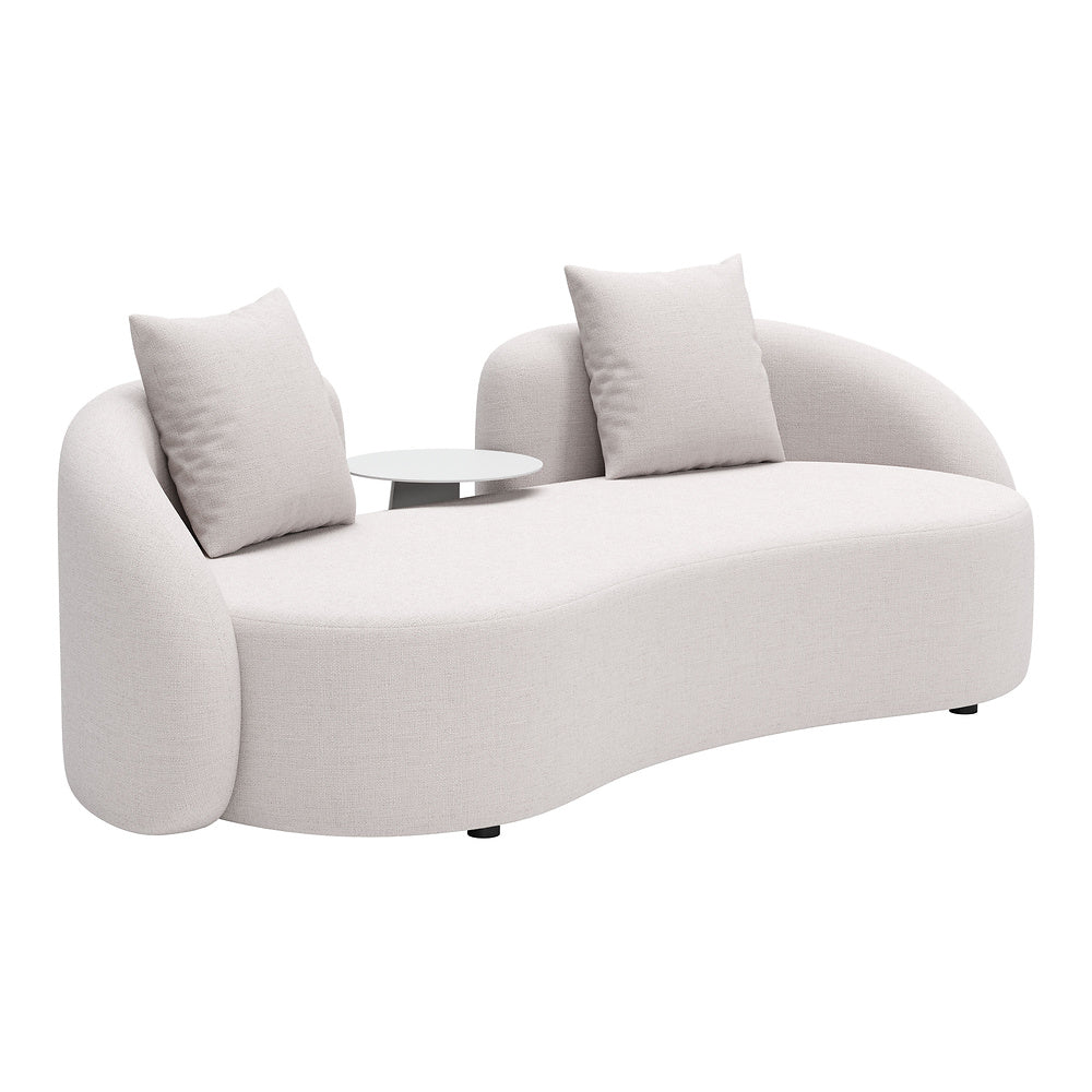 Mesa Auxiliar de Terraza para Áreas de Estar - ZUO SUNNY ISLES - Blanco - Estructura y Cubierta en Aluminio con Recubrimiento en Polvo