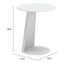 Mesa Auxiliar de Terraza para Áreas de Estar - ZUO SUNNY ISLES - Blanco - Estructura y Cubierta en Aluminio con Recubrimiento en Polvo